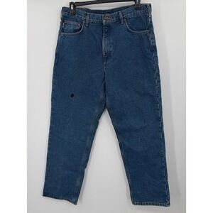 Carhartt B172‎ DST Relaxed Fit Flannel Lined Jeans Blue Denim Mens 36x32